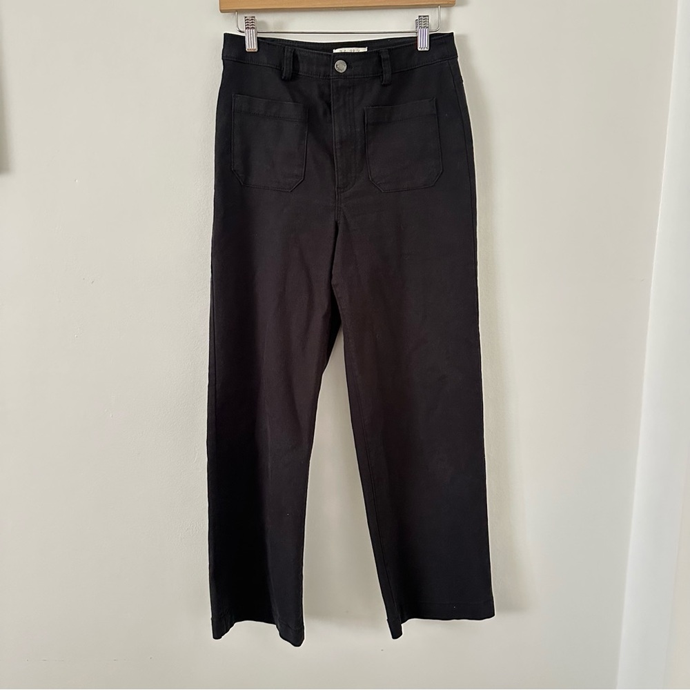 Z Supply High-Rise Straight Leg Cropped Black Pants